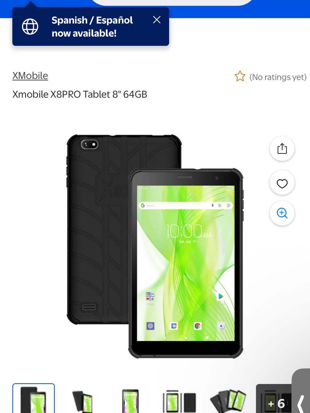 X8PRO 8" Tablet — Black, 64GB
